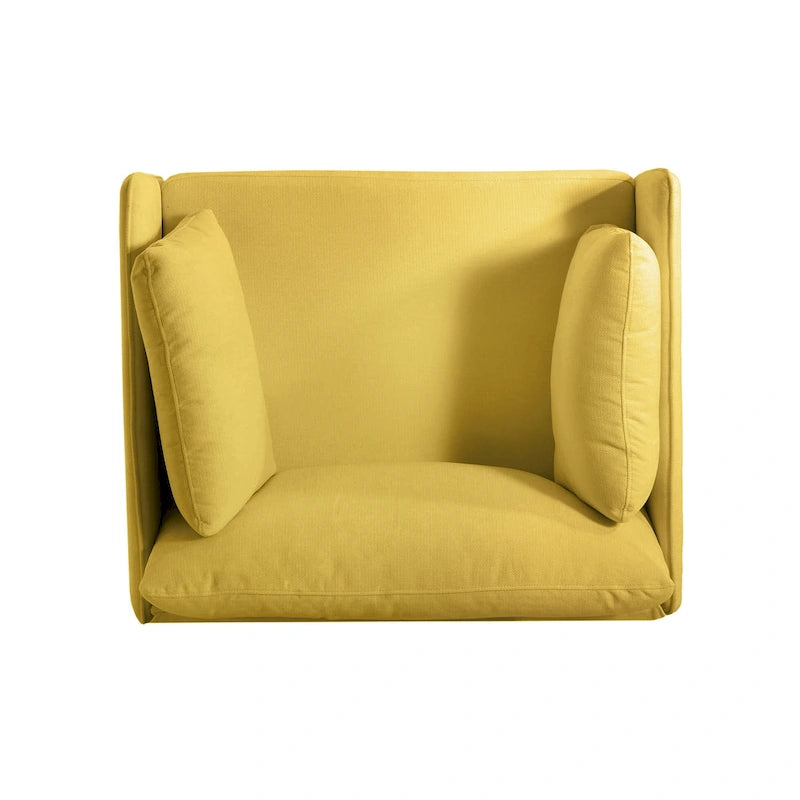 Fauteuil d'appoint en tissu avec pieds en bois