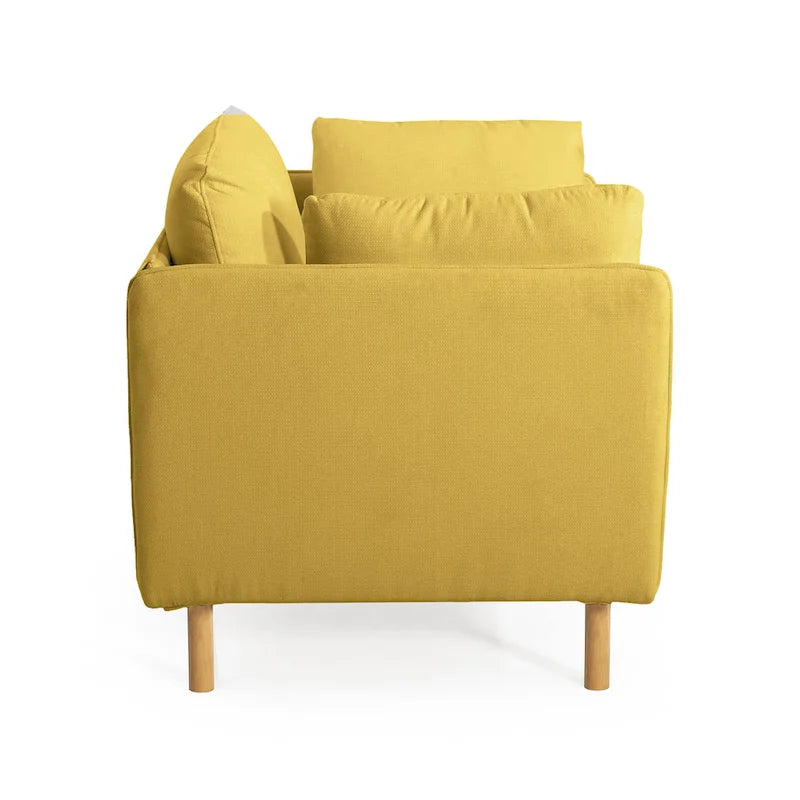 Fauteuil d'appoint en tissu avec pieds en bois