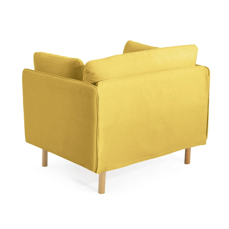 Fauteuil d'appoint en tissu avec pieds en bois