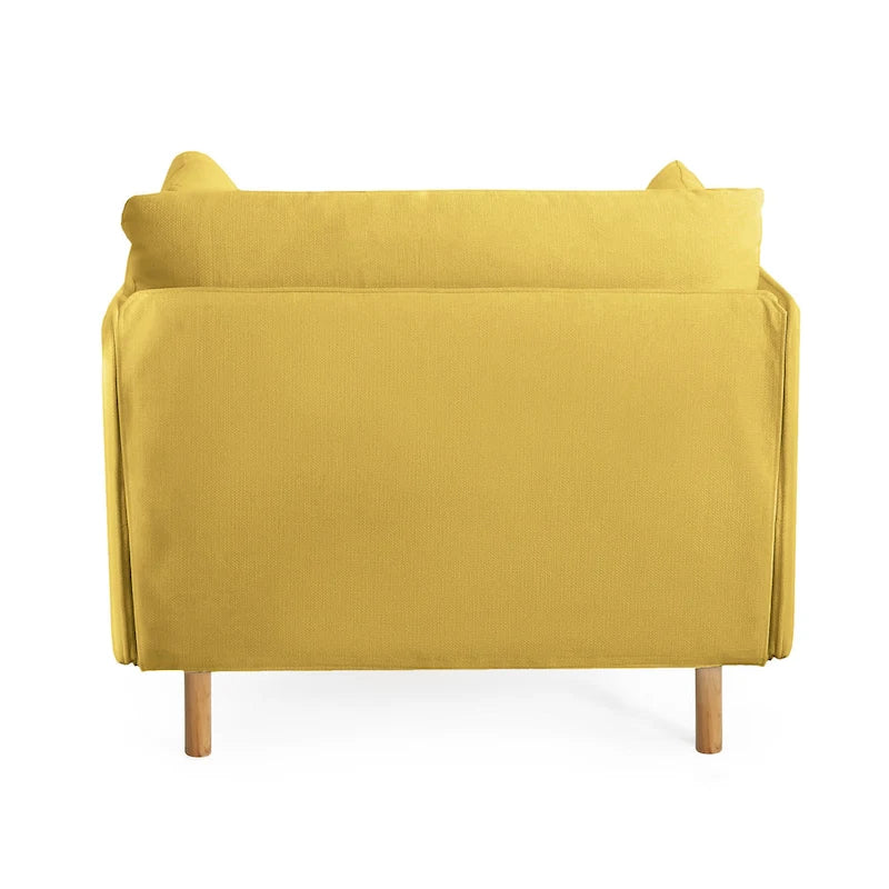 Fauteuil d'appoint en tissu avec pieds en bois