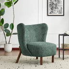 Fauteuil d'appoint moderne sans accoudoirs avec cadre en bois massif