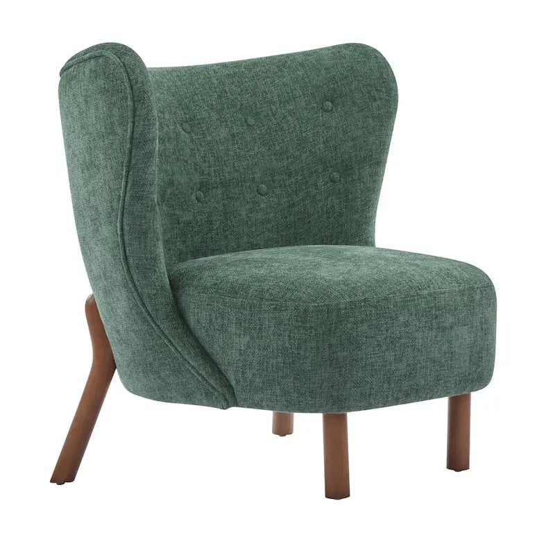 Fauteuil d'appoint moderne sans accoudoirs avec cadre en bois massif