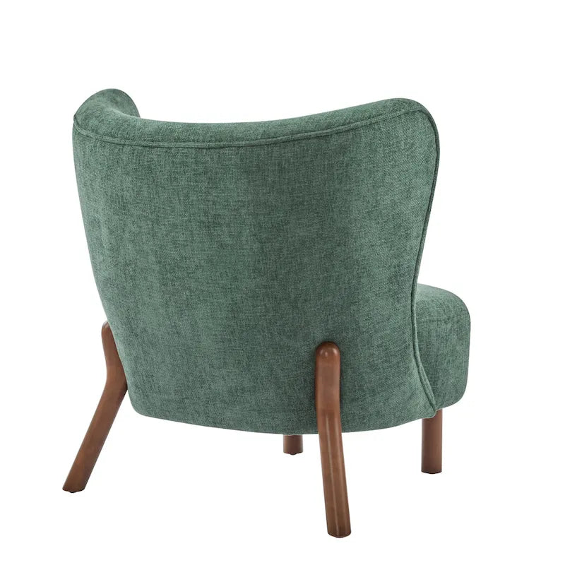 Fauteuil d'appoint moderne sans accoudoirs avec cadre en bois massif