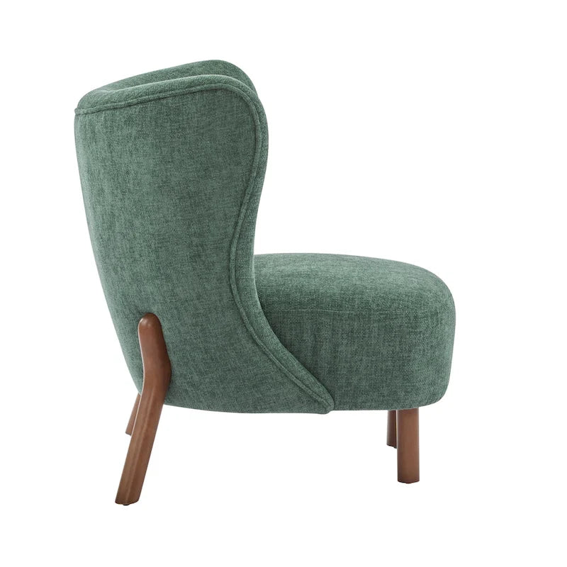 Fauteuil d'appoint moderne sans accoudoirs avec cadre en bois massif
