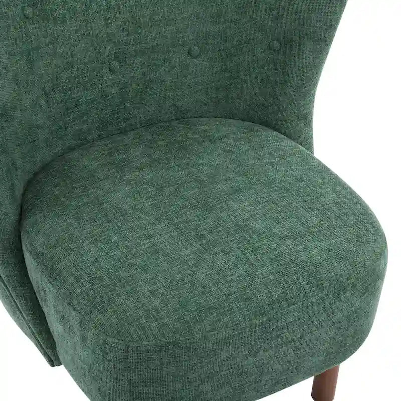 Fauteuil d'appoint moderne sans accoudoirs avec cadre en bois massif