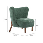 Fauteuil d'appoint moderne sans accoudoirs avec cadre en bois massif