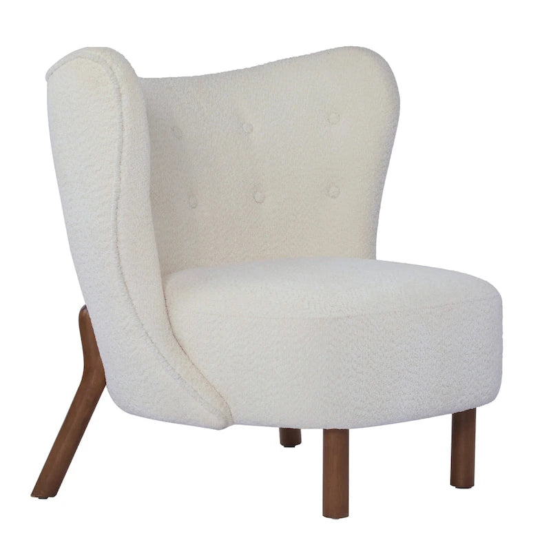 Fauteuil d'appoint moderne sans accoudoirs avec cadre en bois massif