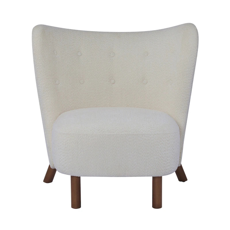 Fauteuil d'appoint moderne sans accoudoirs avec cadre en bois massif