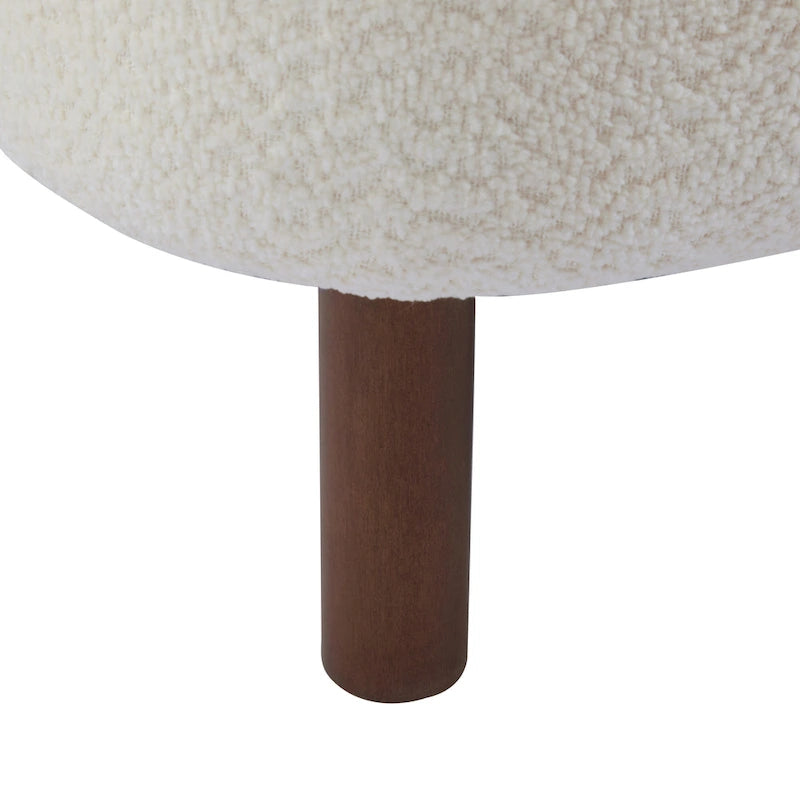 Fauteuil d'appoint moderne sans accoudoirs avec cadre en bois massif