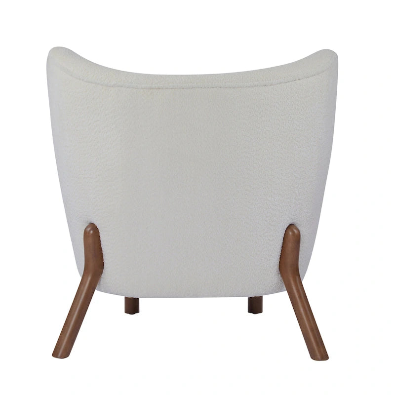 Fauteuil d'appoint moderne sans accoudoirs avec cadre en bois massif