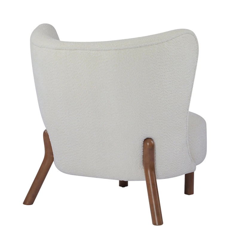 Fauteuil d'appoint moderne sans accoudoirs avec cadre en bois massif