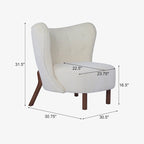 Fauteuil d'appoint moderne sans accoudoirs avec cadre en bois massif