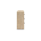 Commode 6 tiroirs avec poignées noires – Beige