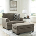 Ensemble de 2 pièces : fauteuil rembourré et pouf