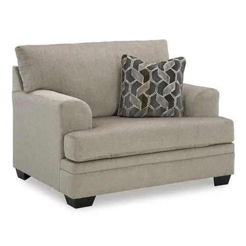Ensemble de 2 pièces : fauteuil rembourré et pouf