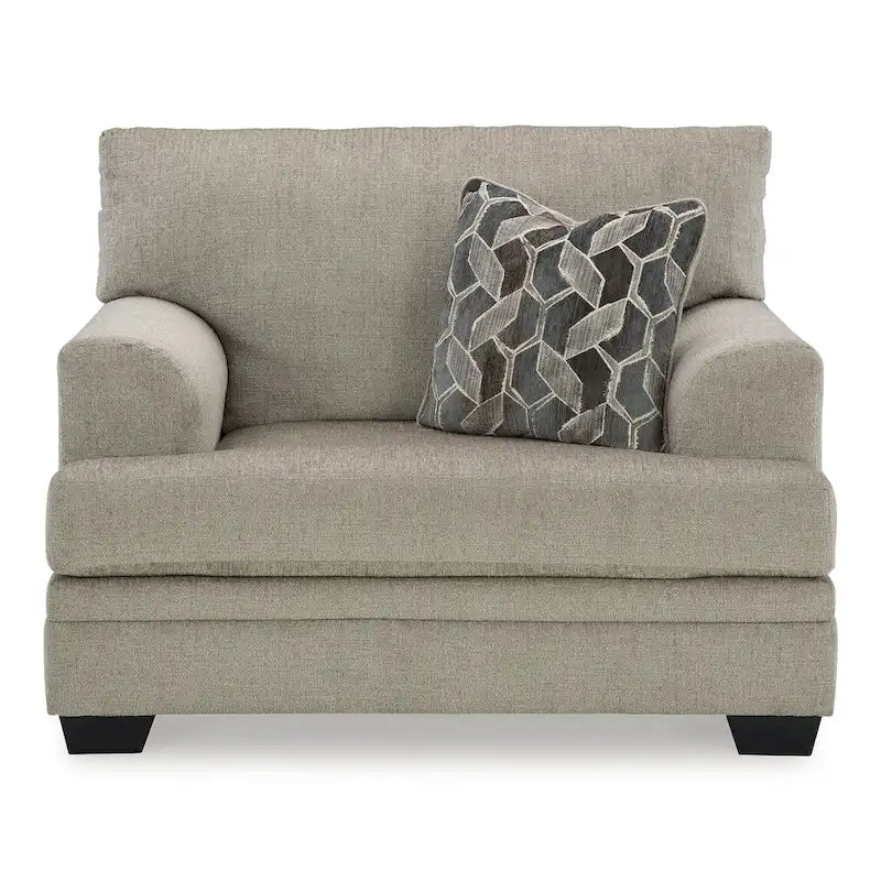 Ensemble de 2 pièces : fauteuil rembourré et pouf