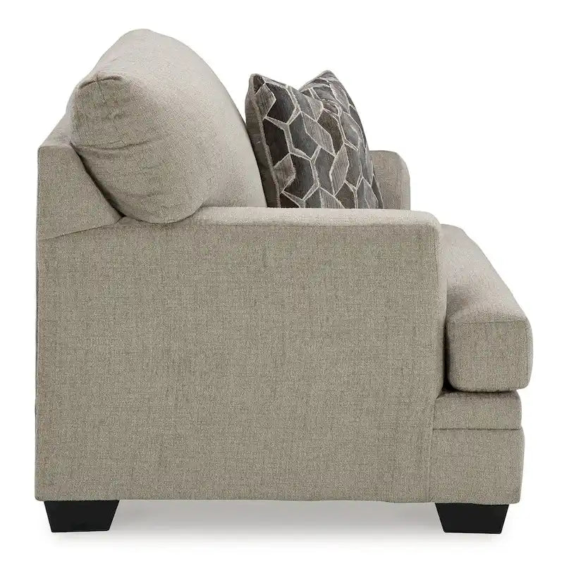 Ensemble de 2 pièces : fauteuil rembourré et pouf