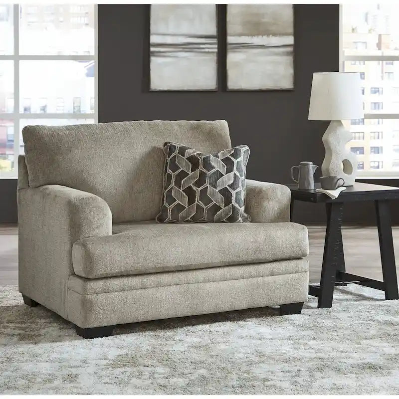 Ensemble de 2 pièces : fauteuil rembourré et pouf