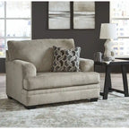 Ensemble de 2 pièces : fauteuil rembourré et pouf