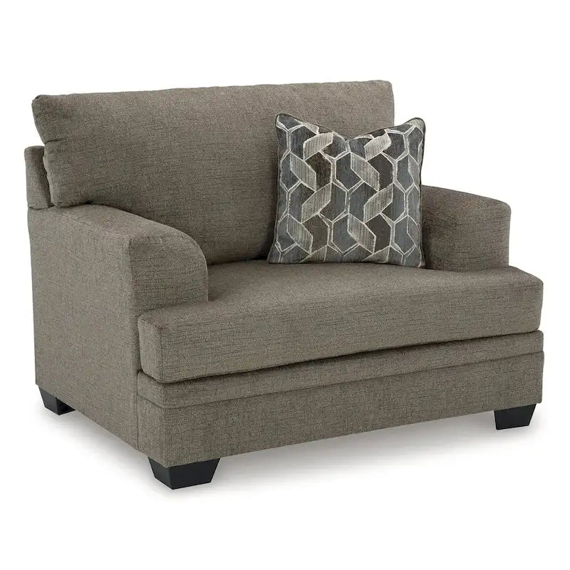 Ensemble de 2 pièces : fauteuil rembourré et pouf