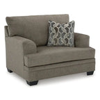Ensemble de 2 pièces : fauteuil rembourré et pouf