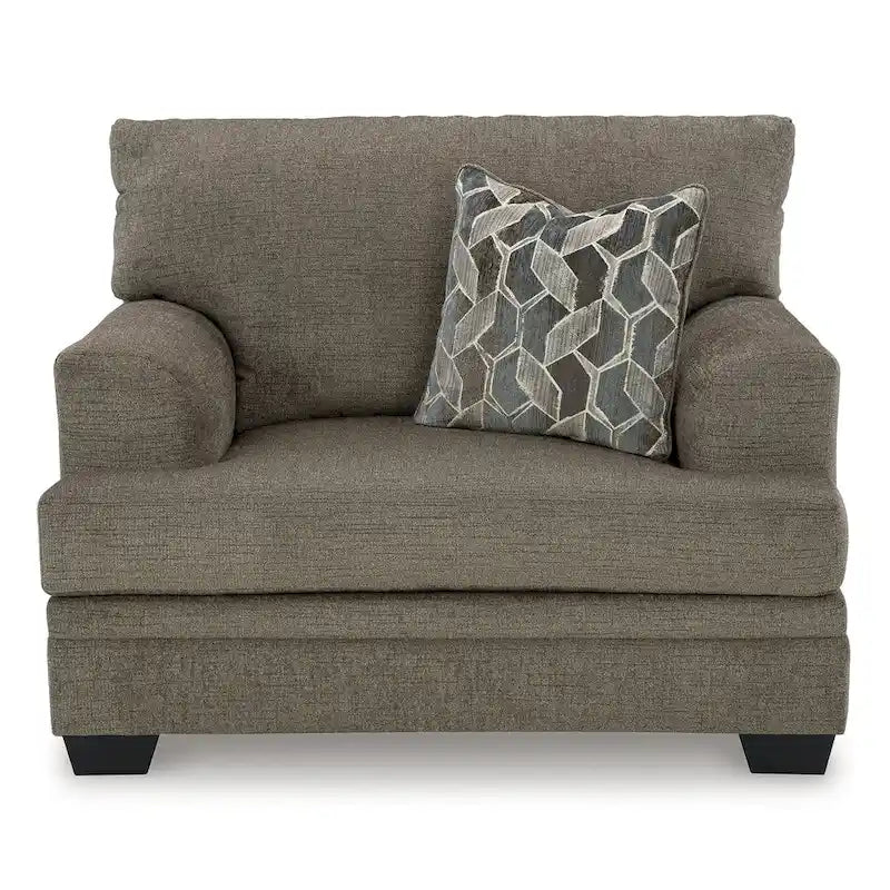 Ensemble de 2 pièces : fauteuil rembourré et pouf