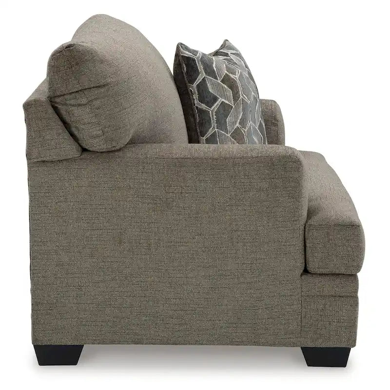 Ensemble de 2 pièces : fauteuil rembourré et pouf