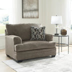 Ensemble de 2 pièces : fauteuil rembourré et pouf