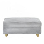Fauteuil simple avec accoudoirs de rangement et pouf, 145 cm