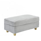 Fauteuil simple avec accoudoirs de rangement et pouf, 145 cm