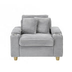 Fauteuil simple avec accoudoirs de rangement et pouf, 145 cm