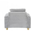 Fauteuil simple avec accoudoirs de rangement et pouf, 145 cm