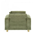 Fauteuil simple avec accoudoirs de rangement et pouf, 145 cm