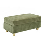 Fauteuil simple avec accoudoirs de rangement et pouf, 145 cm
