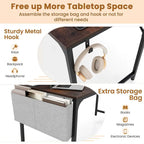 Bureau de télétravail de 152 cm avec station de recharge intégrée et rangements
