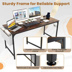 Bureau de télétravail de 152 cm avec station de recharge intégrée et rangements