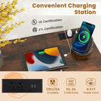 Bureau de télétravail de 152 cm avec station de recharge intégrée et rangements
