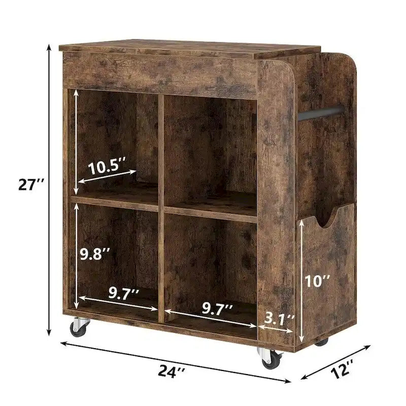 Table d'appoint à 3 niveaux avec étagère de rangement