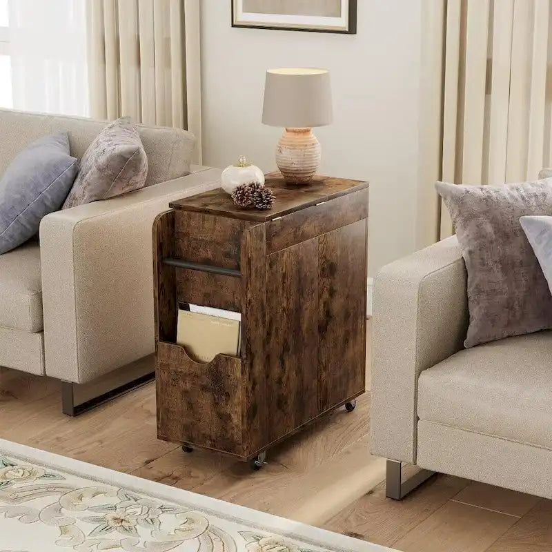 Table d'appoint à 3 niveaux avec étagère de rangement