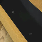 Banc de rangement capitonné en tissu de lin et coussin en mousse