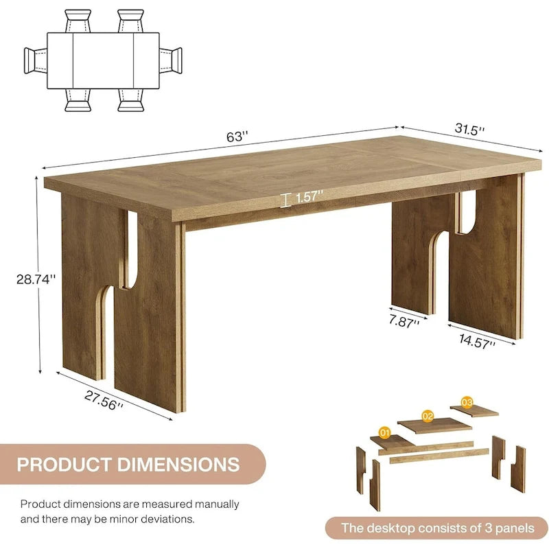 Table de conférence de 63 pouces, table de réunion moderne pour bureau