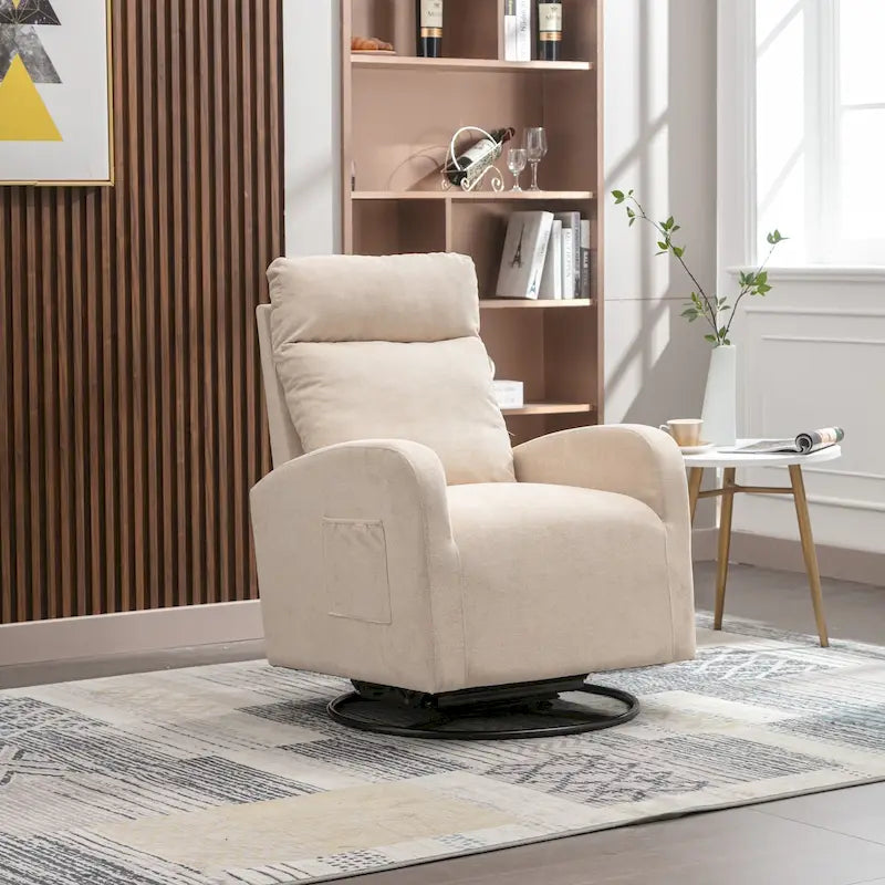 Fauteuil à bascule pivotant et inclinable rembourré