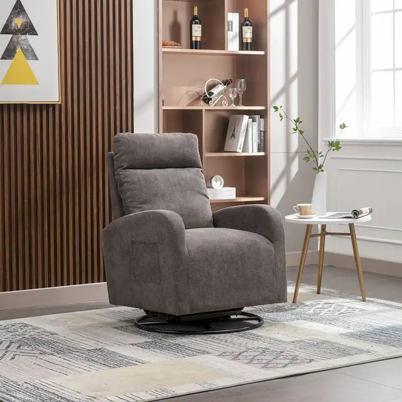 Fauteuil à bascule pivotant et inclinable rembourré