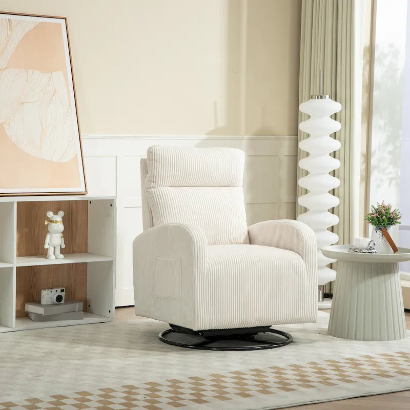 Fauteuil à bascule pivotant et inclinable rembourré