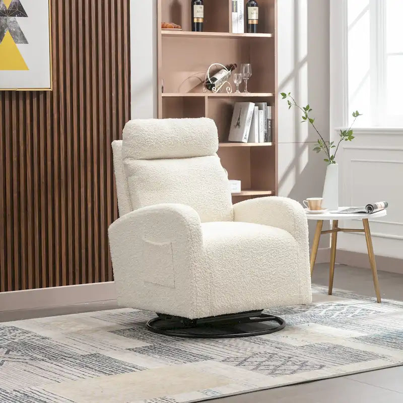 Fauteuil à bascule pivotant et inclinable rembourré