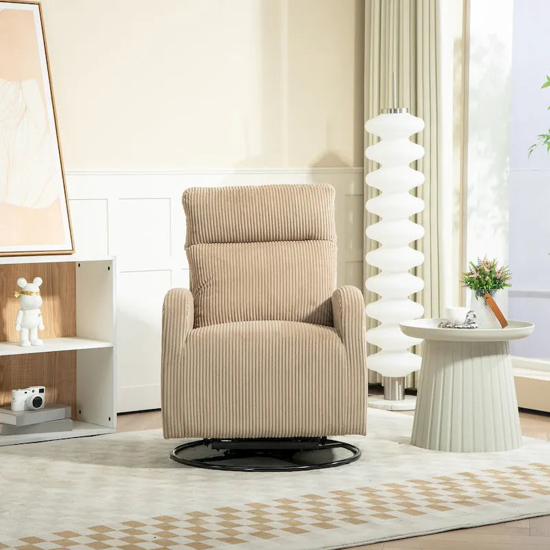 Fauteuil à bascule pivotant et inclinable rembourré