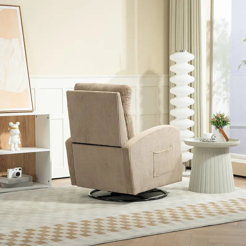 Fauteuil à bascule pivotant et inclinable rembourré