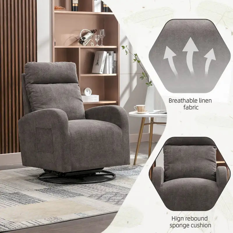 Fauteuil à bascule pivotant et inclinable rembourré