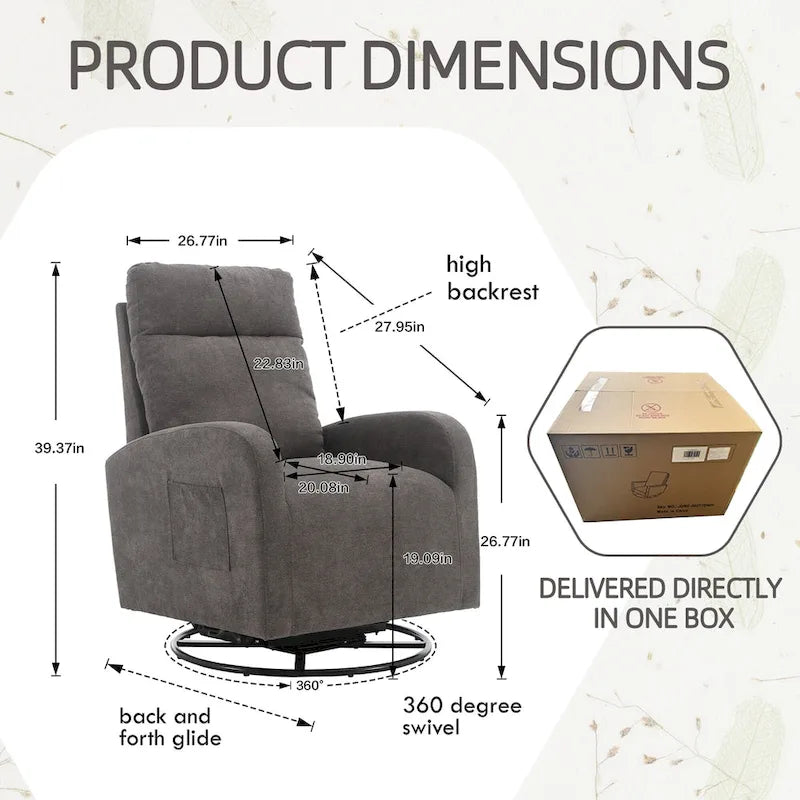 Fauteuil à bascule pivotant et inclinable rembourré