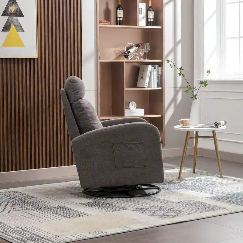 Fauteuil à bascule pivotant et inclinable rembourré